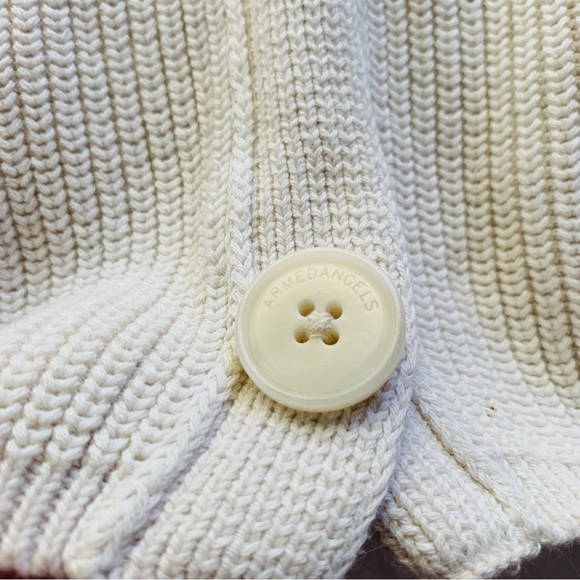 Armedangels Beige Knit 100% Cotton Button Front Cozy Fall Cardigan | Size 4 - Picture 5 of 11